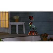 "As Is" Plow & Hearth 48" Lit Solar Wind Spinner with Crackle Ball