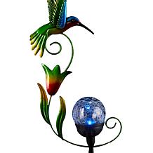 "As Is" Plow and Hearth 48" Lit Solar Wind Spinner with Crackle Ball