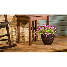 "As Is" Plow and Hearth Leaf Embossed 9 Planters - Set of 2