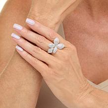 "As Is" Radiance by Absolute™ 2.80ctw Smultd Dmnd Pavé Flwer Petal Rng