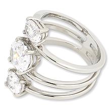 "As Is" Radiance by Absolute™ Platinum-Plated Wrap Three-Stone Ring