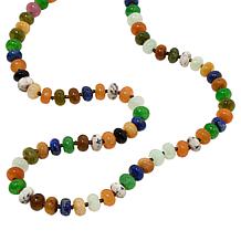 "As Is" Rarities Multicolor Multigemstone Bead Gold-Plated 36" Ncklace