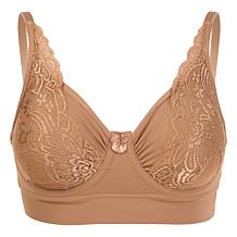 "As Is" Rhonda Shear 2-pack Butterknit No Wire Underwire Bra with Lace