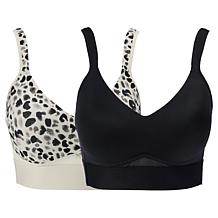 "As Is" Rhonda Shear 2-pack Molded Cup Bra with Cross Back Mesh Detail