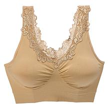 "As Is" Rhonda Shear 2-pack Seamless Bra with Lace Inset