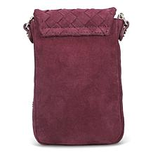 "As Is" Ron White Edessa Supple Woven Suede Mini Crossbody Handbag