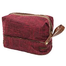 "As Is" Samantha Brown Vintage Tweed Drop Bottom Toiletry Bag