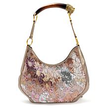 "As Is" Sharif Legacy 3D Sculpted Horn Handle Sequined Leather-Trim...