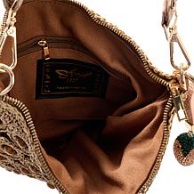 "As Is" Sharif Legacy Beaded Woven Crossbody with Crystal Charm