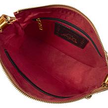 "As Is" Sharif Legacy Eel Skin Leather Rocketed Top Zip Crossbody