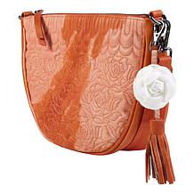 "As Is" Sharif Legacy Marbleized Quilted Leather Rose Crossbody