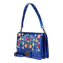 "As Is" Sharif Legacy Metallic Floral Embroidered Satchel
