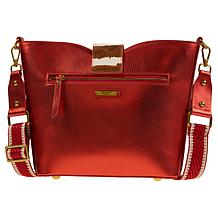 "As Is" Sharif Legacy Museum Puzzle Piece Haircalf Leather Crossbod...