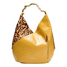 "As Is" Sharif Legacy Ostrich & Haircalf Sculpted Hobo