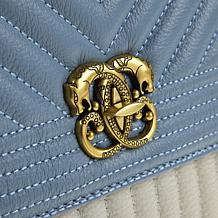 "As Is" Sharif Legacy Serpent Handle Quilted Leather Crossbody 