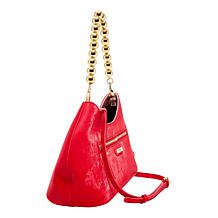 "As Is" Sharif Legacy Silky Nubuck Top Zipper Shoulder Bag