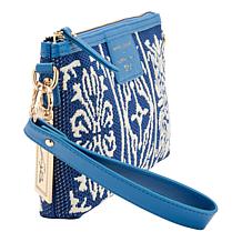 "As Is" Sharif Sicily Tile Embroidered Wristlet Clutch