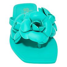 "As Is" SHUSHOP® Dahlia Jelly Flower Thong Flat Sandal
