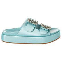 "As Is" SHUSHOP LOLA Flatform 2-Band Sandal with Crystal Detail
