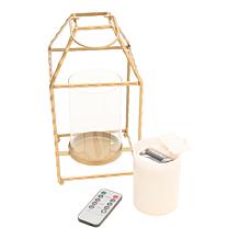"As Is" South Street Loft Metal Lantern with LED Candle and Remote