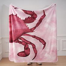 "As Is" South Street Loft Oversized Crab Printed Plush Throw 