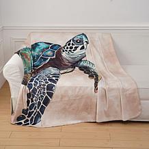 "As Is" South Street Loft Oversized Sea Turtle Printed Plush Throw