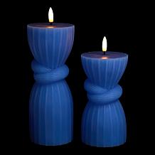 "As Is" South Street Loft Set of 2 Wax Flameless Knot LED Candles 