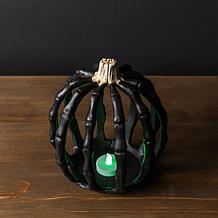 "As Is" Spooky Lane Set of 3 LED Skeleton Pumpkins 