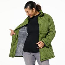 "As Is" Sporto® Rose Quilted Water-Resistant Anorak Coat