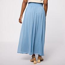 "As Is" Tower Hill by Christie Brinkley Smocked Waist Crinkle Skirt