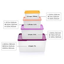 "As Is" Tupperware® 8-piece KeepTabs® Space Saving Square Food Stor...