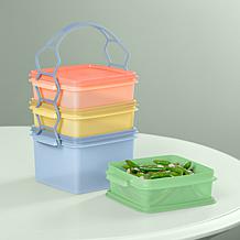 "As Is" Tupperware® 9-piece Carry-All Sheer Stackable Container Set