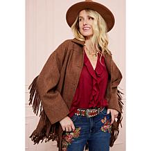 "As Is" TWRHLL by Christie Brinkley Brushed Faux Melton Jacket with...