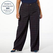 "As Is" TWRHLL by Christie Brinkley Comfort Wool-Blend Wide Leg Tro...