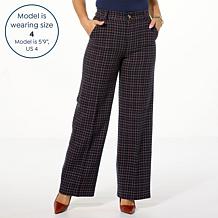 "As Is" TWRHLL by Christie Brinkley Comfort Wool-Blend Wide Leg Tro...