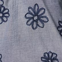 "As Is" TWRHLL by Christie Brinkley Floral Applique Long Sleeve Spl...