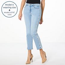 "As Is" TWRHLL by Christie Brinkley Frayed Sideseam Jean