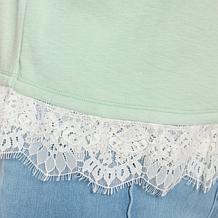 "As Is" TWRHLL by Christie Brinkley Lace Detail T-Shirt