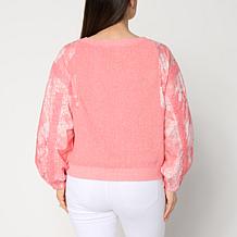 "As Is" TWRHLL by Christie Brinkley Mixed Media Sweater