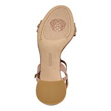 "As Is" Vince Camuto Chirie Leather T-Strap Block-Heel Sandal