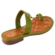 "As Is" Vince Camuto Lexie Leather Chain Detail Toe Loop Sandal