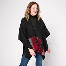 "As Is" Vince Camuto Reversible Woven Plaid Topper