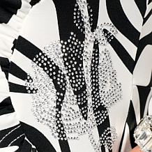 "As Is" Vivica A. Fox Collection Long-Sleeve Notched Collar Peplum Top