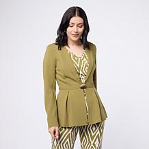 "As Is" Vivica A. Fox Collection Long-Sleeve Peplum Blazer