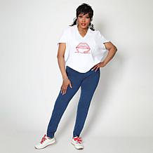 "As Is" Vivica A. Fox Collection Pull-On Knit Denim Jegging