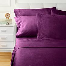"As Is" Warm & Cozy Glitter Hem Plush Sheet Set with Extra Pillowcases