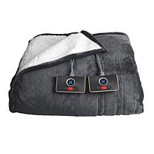 "As Is" Warm & Cozy Plush to Sherpa Heated Blanket - Twin