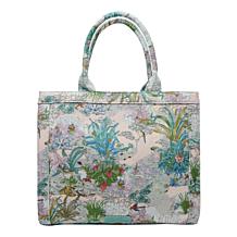 "As Is" Wildflower Parisian Toile Print Tote with Coin Purse Set