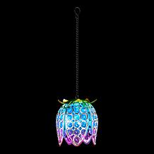 "As Is" Wind & Weather 3-in-1 LED Solar Jeweled Tulip Lantern