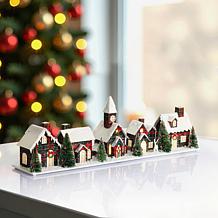 "As Is" Winter Lane 24" LED Lit Plaid Village